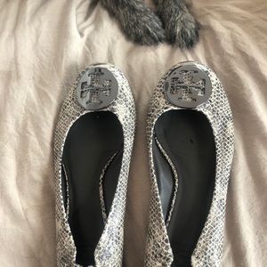 Tory Burch faux lizard flats